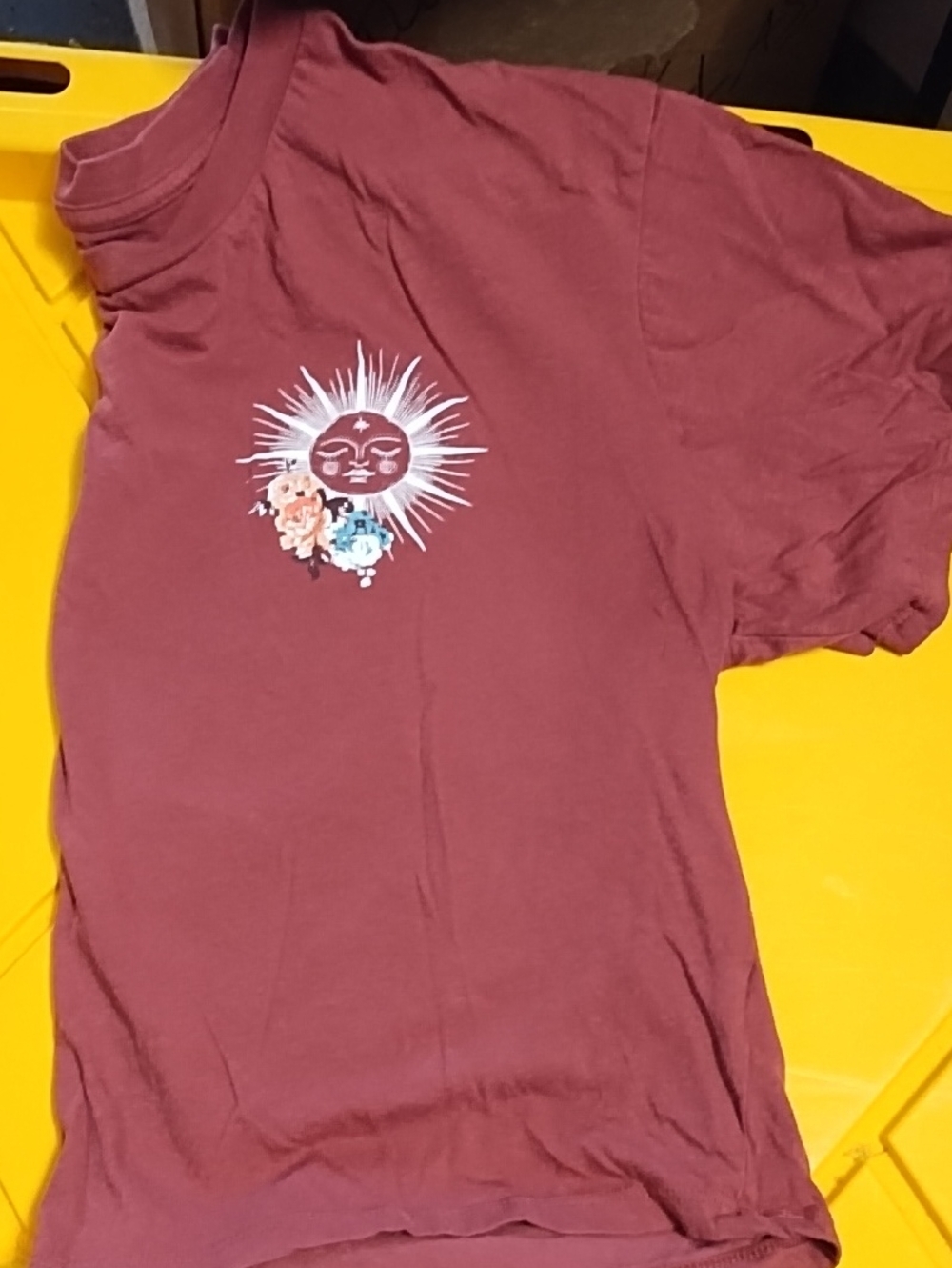 Rebeious One Size Large Women's Crop Top Celestial Sun And Mood Logo